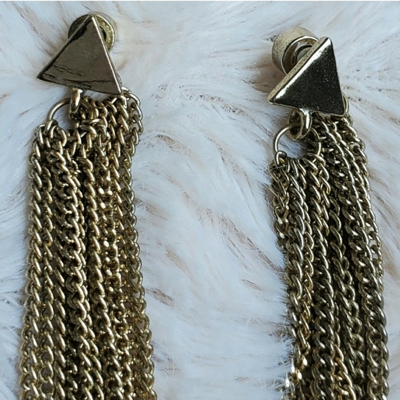 Gold chain dangle earrings - Picture 12 of 15